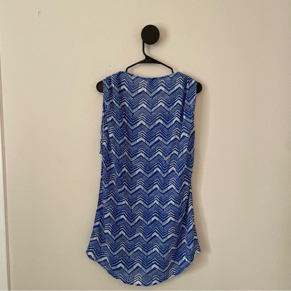 J. Crew Crepe Blue White Chevron Zig Zag Swim Coverup Women’s Small - Picture 8 of 10